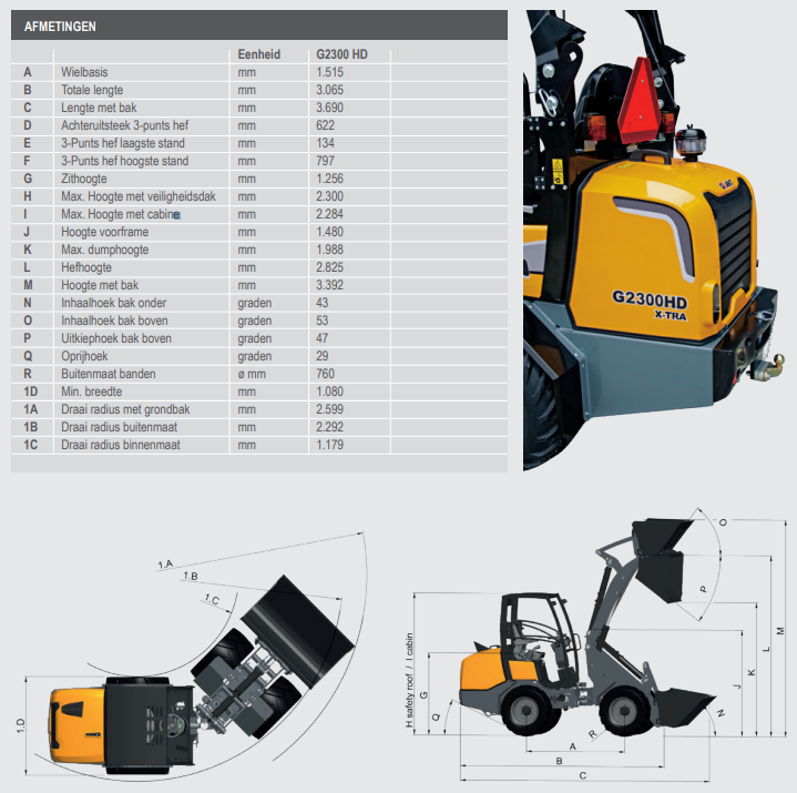 G2300 Hoogte